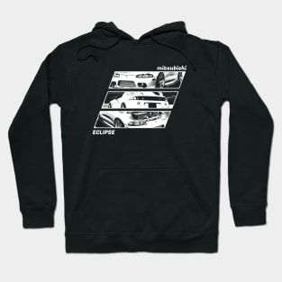 MITSUBISHI ECLIPSE D30 Black 'N White Archive 2 (Black Version) Hoodie